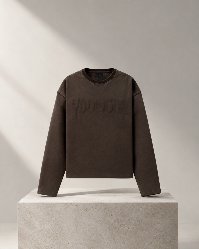 Sudadera Cuello Redondo Oversize "YoungLA"  Estilo Streetwear Minimalista