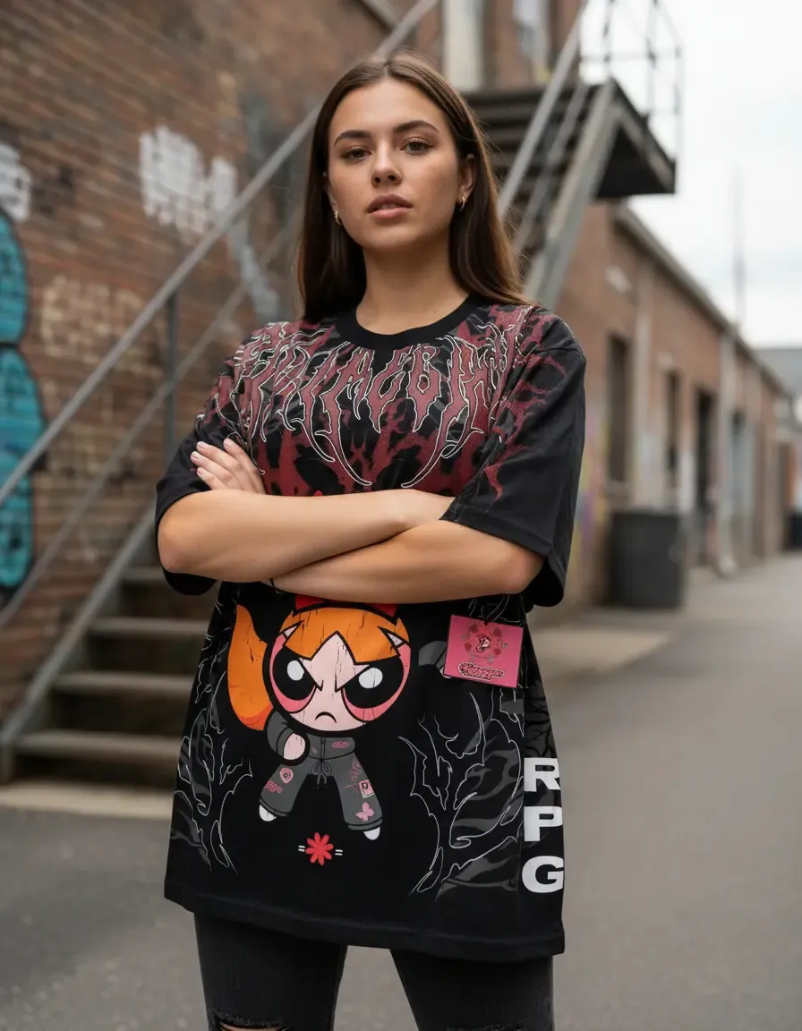 Nuevo Oversized Beast Civilregime Playera Chicas Superpoderosas - Imagen 8