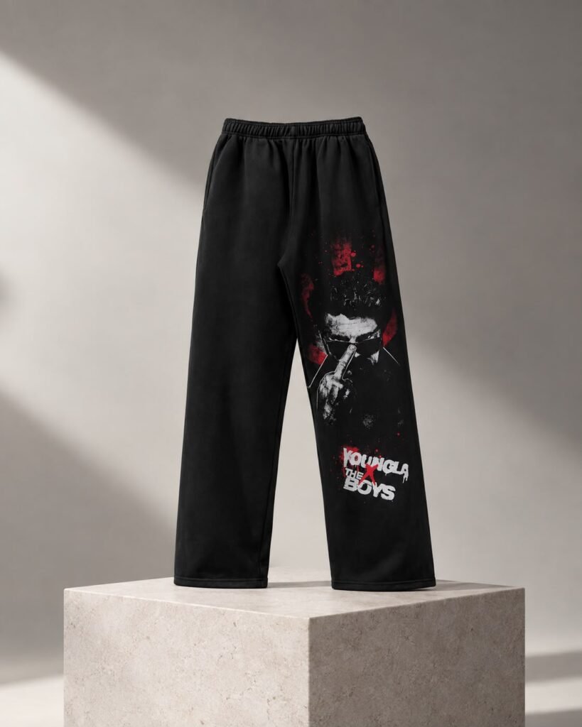 Pantalón Jogger Oversize "YOUNGLA x The Boys" Billy Butcher – Black Edition