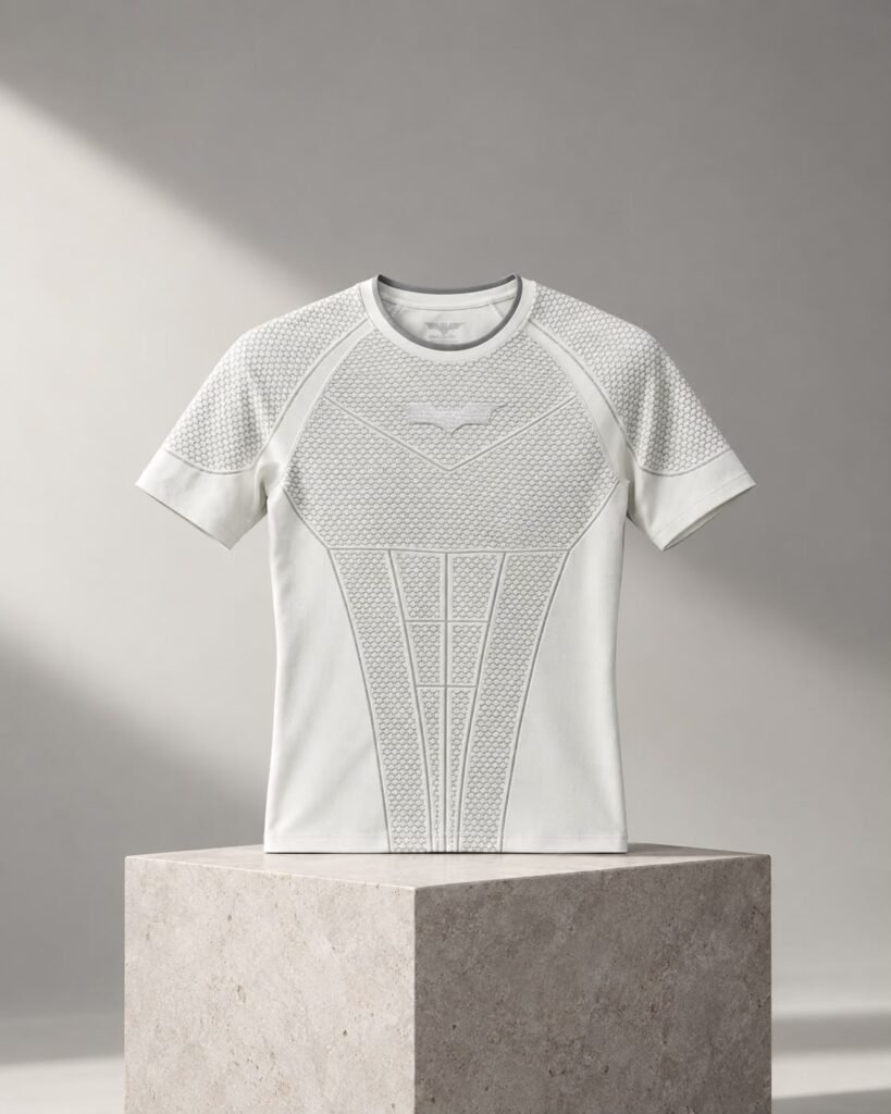 Playera de Compresión "YOUNGLA x Batman" Armor Fit – Light Grey / Silver Edition